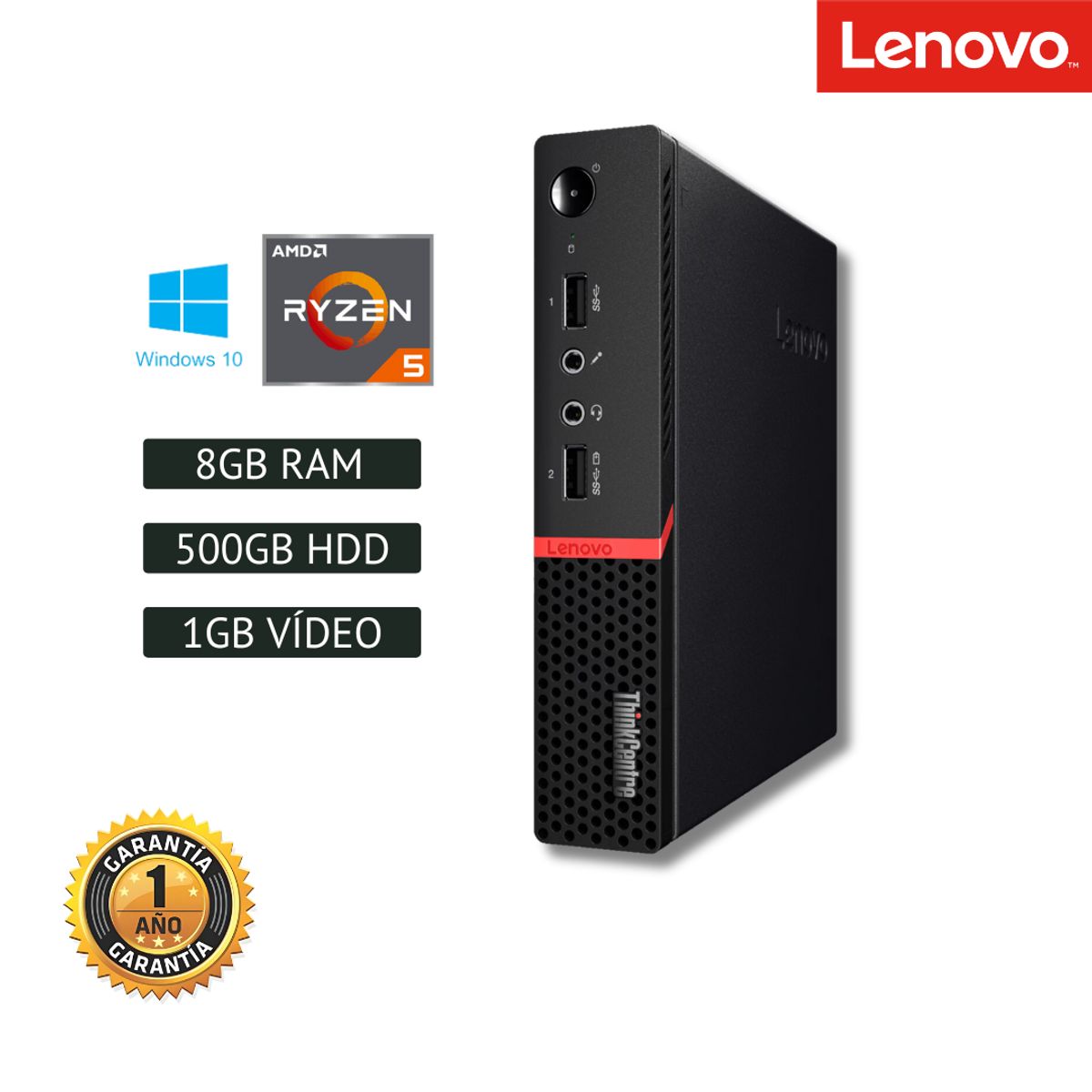 LENOVO - CPU Reacondicionado Lenovo ThinkCentre M715q Tiny - Ryzen 5