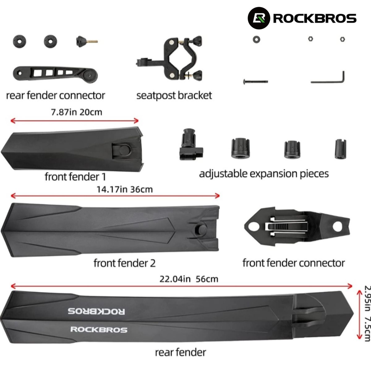 ROCKBROS - TAPABARRO GUARDABARRO DELANTERO Y POSTERIOR ROCKBROS