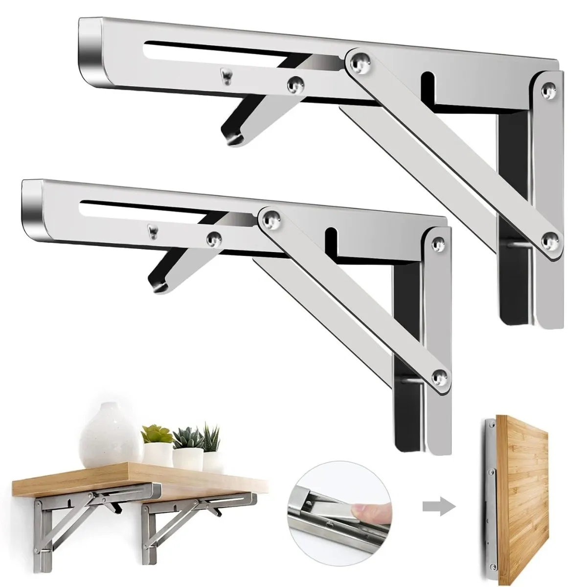 Repisa Soporte Ángulo Plegable Push 30cm Pack X4, marca Pentha - Foto Principal