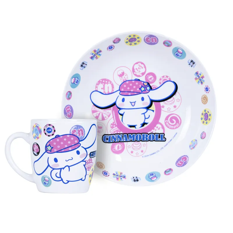 SCOOL - Set 2 Piezas Taza y Plato Cerámica Cinnamoroll Sanrio