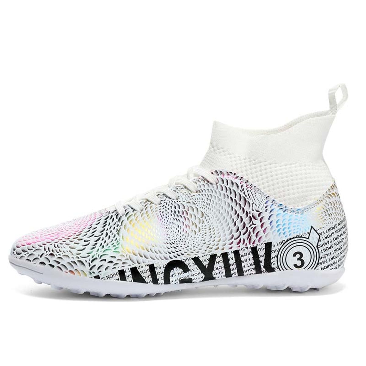 SHANDIAN - Zapatillas de Fútbol Hombre TF zapatos hombre Blanco