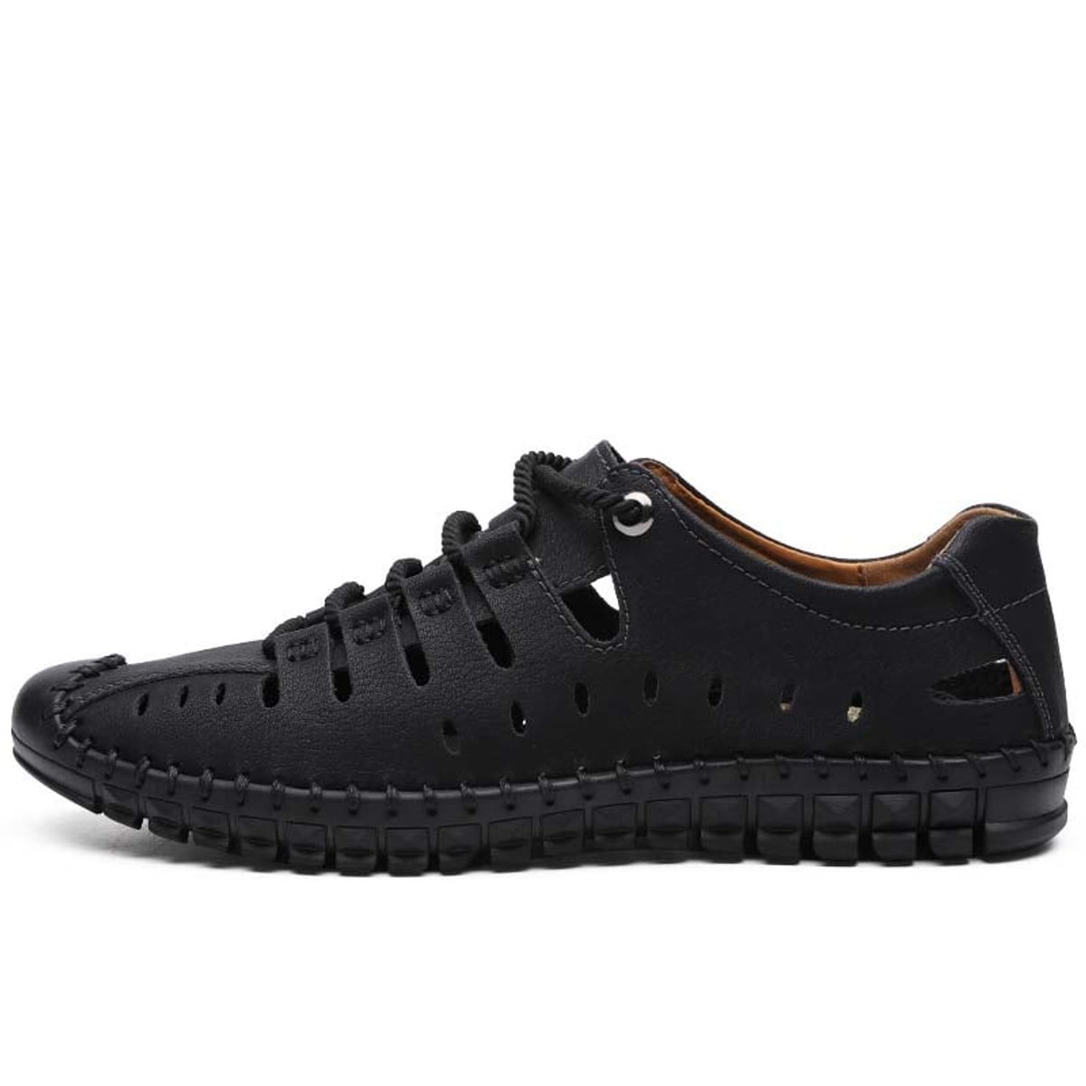 SHANDIAN - Sandalia Hombre De Primavera Verano Negro