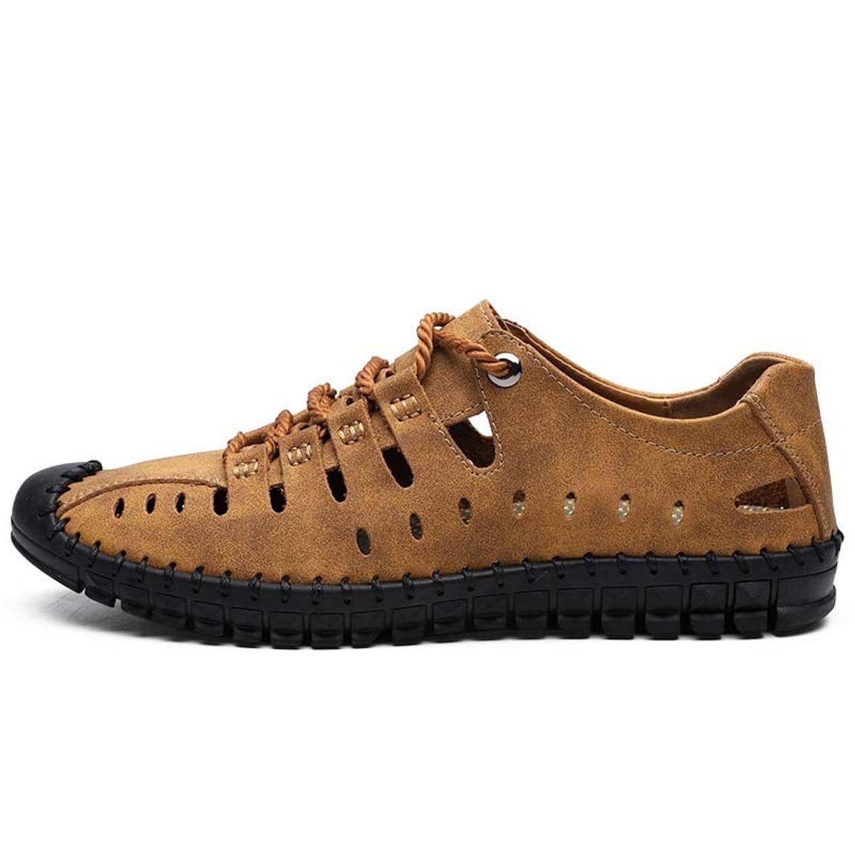 SHANDIAN - Sandalia Hombre De Primavera Verano Marrón