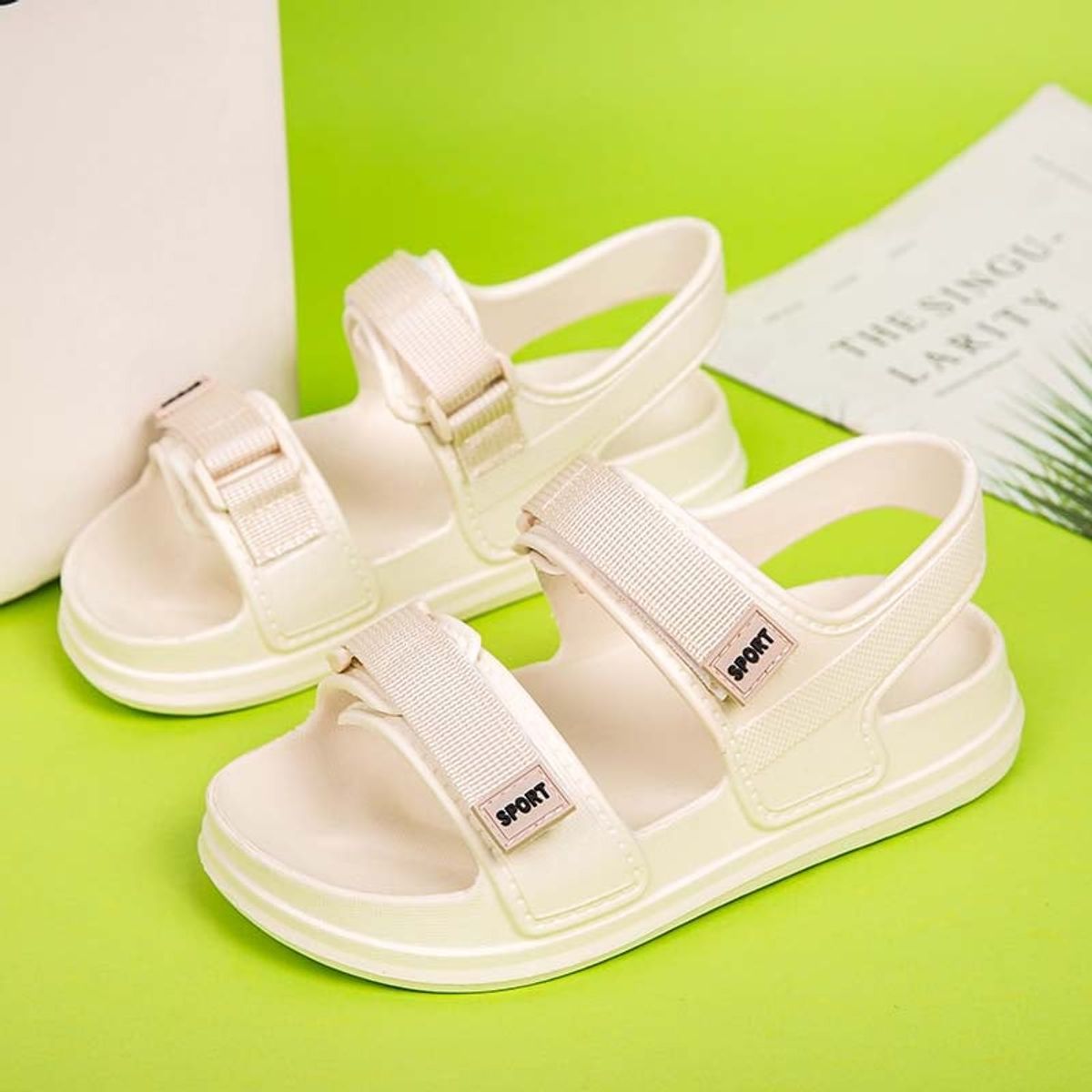 SHANDIAN - Sandalia Mujer De Primavera Verano Beige