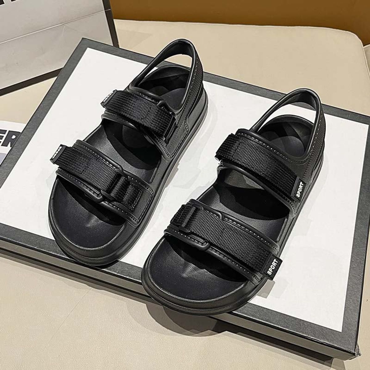 SHANDIAN - Sandalia Mujer De Primavera Verano Negro