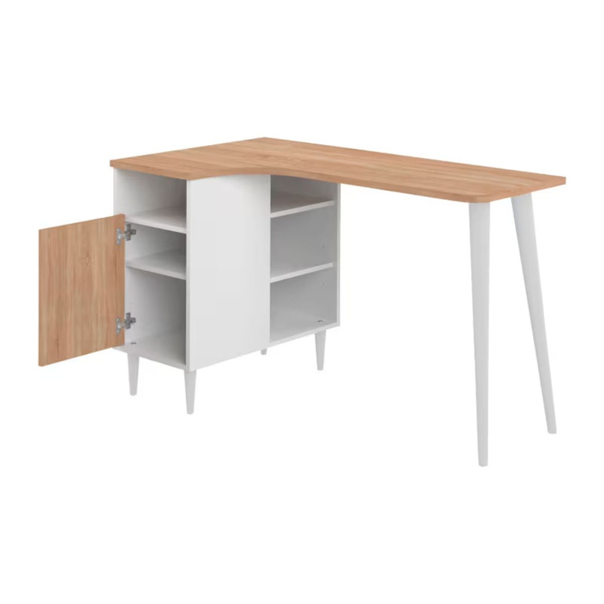 GENERICO - Escritorio Moderno Saito Blanco y Marrón R&R MUEBLES