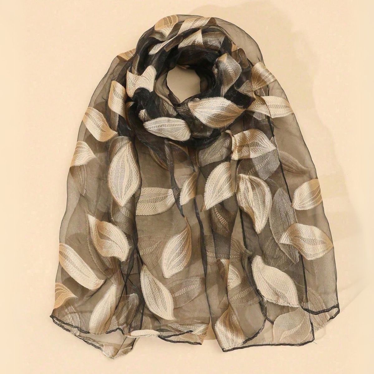 KAST PE - Pañoleta Bufanda Rosaura Beige de 175x70cm