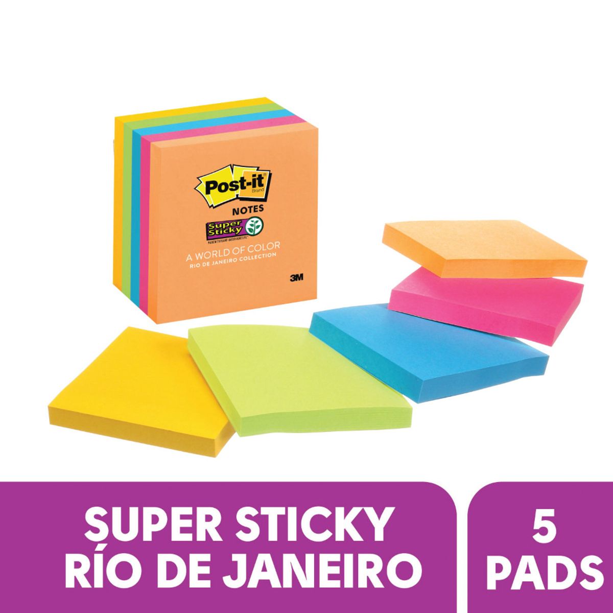 3M - Notas Adhesivas 654 Post It Supersticky Rio De Janeiro