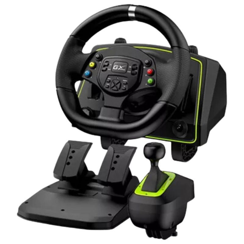 GENIUS GX - Timón + Pedal + Palanca Genius Gx Speed Master X2 Dual Motor Ps4