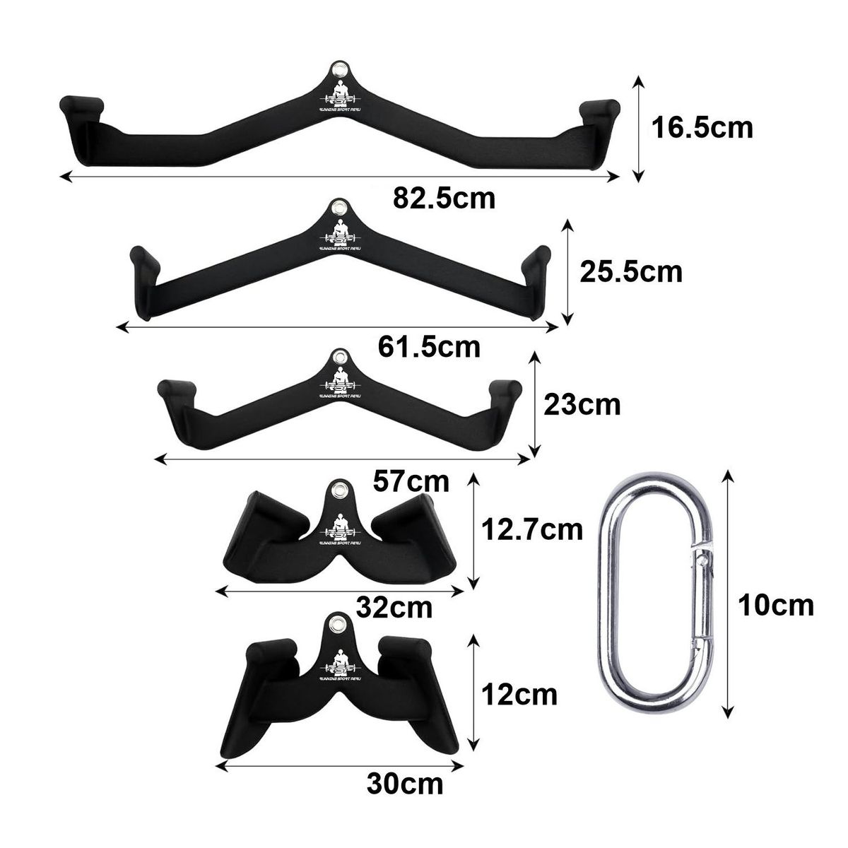 RUNNING SPORT PERU - Set 5 Barras para Poleas Anatómicas Gym Fitness