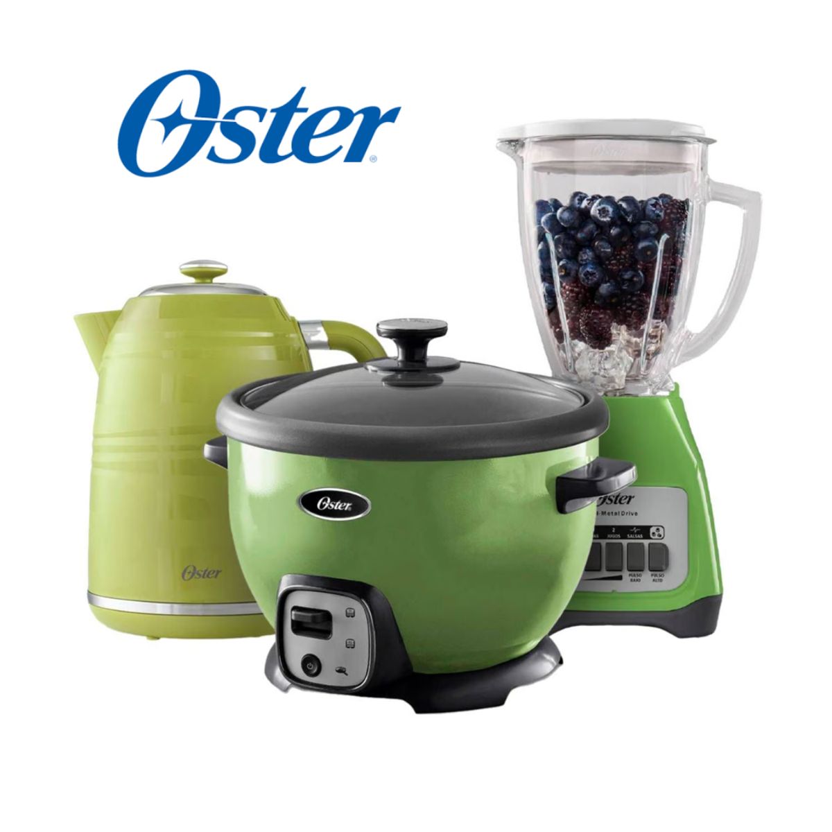 OSTER - Combo Oster Licuadora 2Vel + Arrocera 1.8 Lts + Hervidor 1.7 Lts