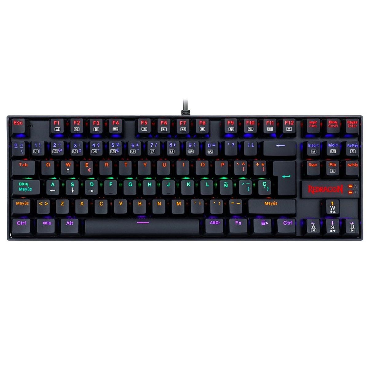 REDRAGON - Teclado Mecánico Redragon Negro Kumara K552RGB Switch Rojo