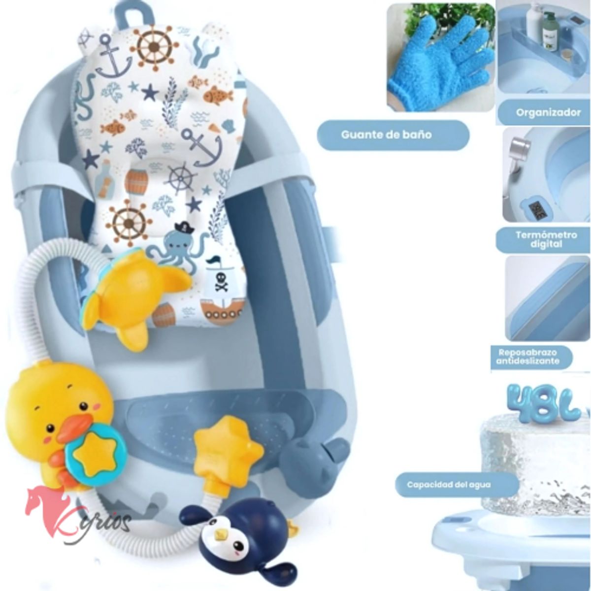 NO LOGO - Bañera Para Bebes 48 L Color Azul