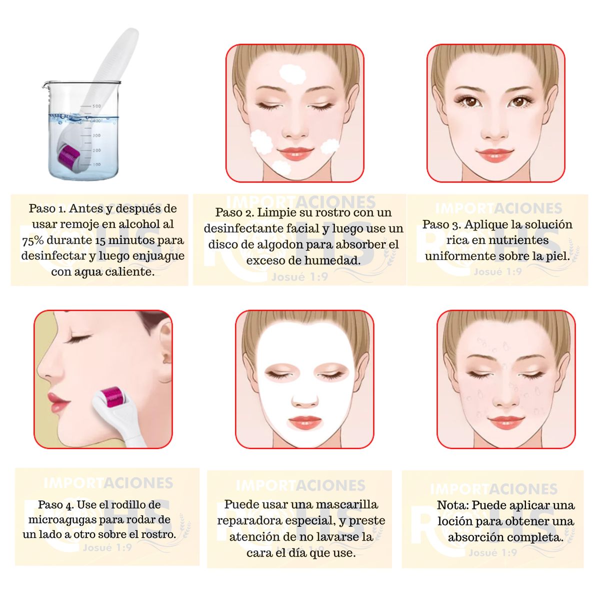 ROHS - Derma Roller Rodillo de Mesoterapia 4 en 1