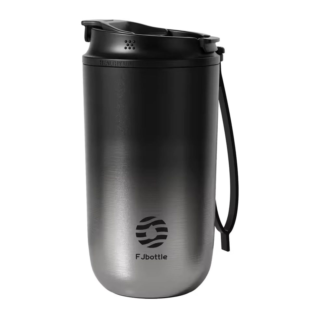 FJBOTTLE - FJBottle - Botella Mug Témico acero con tapa de tritán 450ml - Negro
