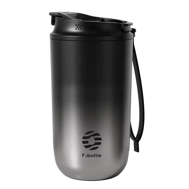 FJBOTTLE - FJBottle - Botella Mug Témico acero con tapa de tritán 450ml - Negro