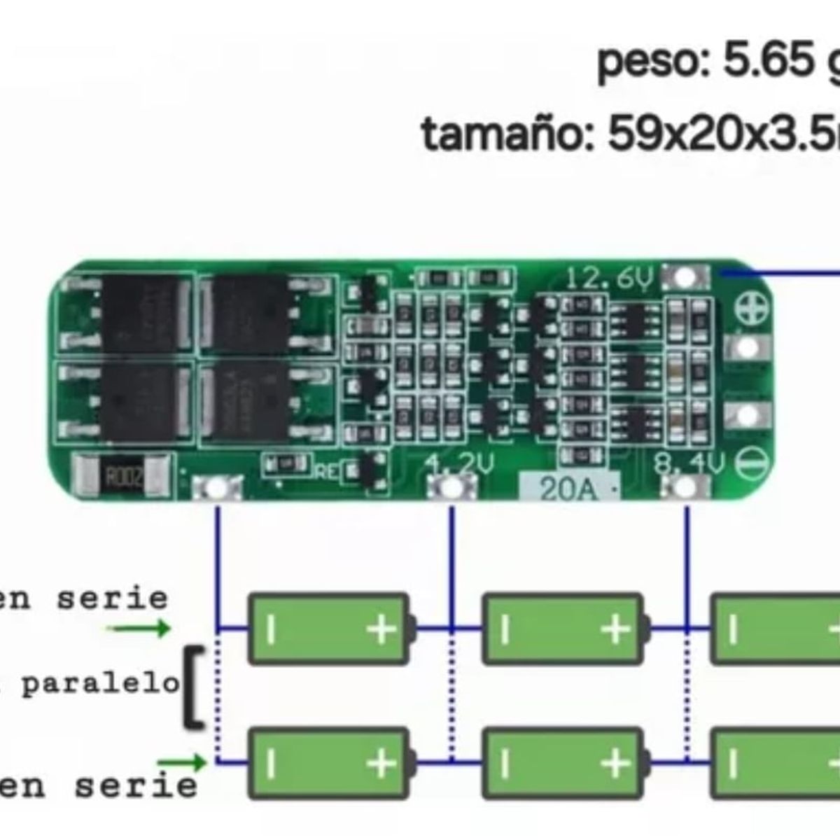 GENERICO - Placa de Protección de Carga Bms Bateria De Litio 3s 20A