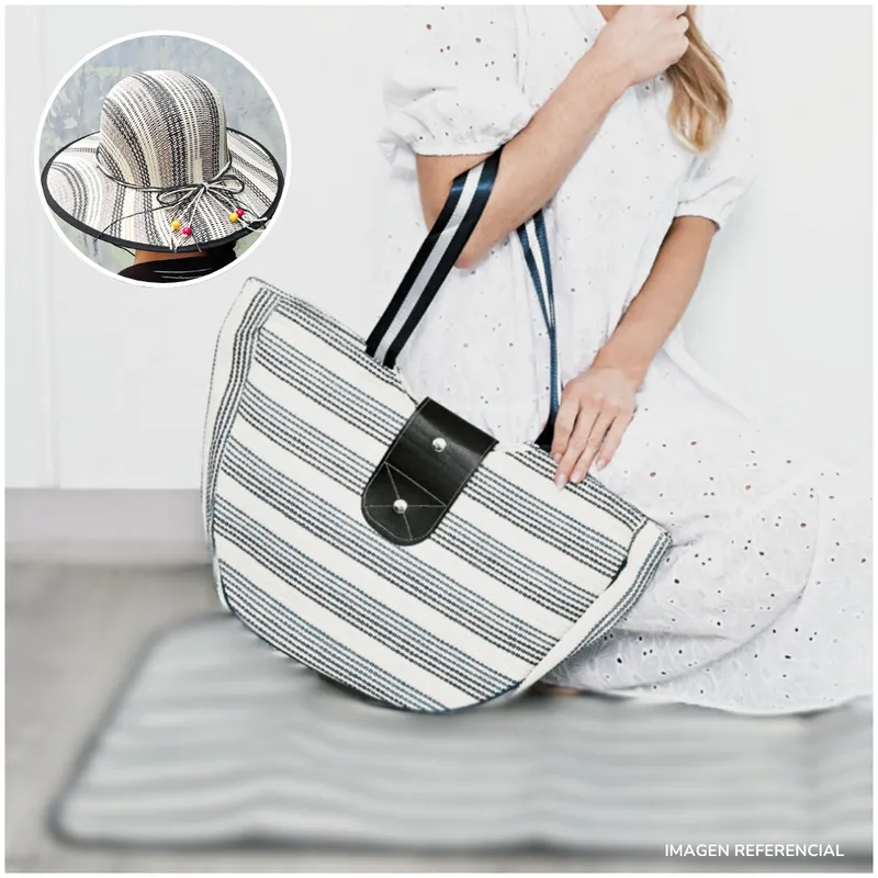 INSPIRA MARKET - Cartera Bolso de Playa con Sombrero