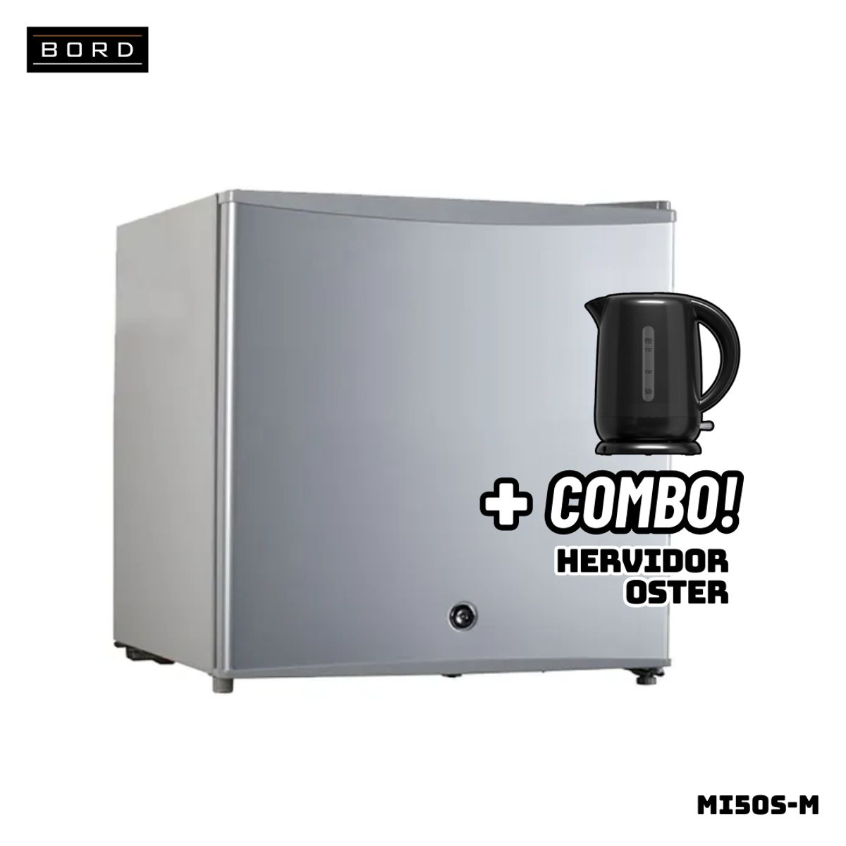 BORD - FRIGOBAR BORD 50 L SILVER - MI50S-M + HERVIDOR OSTER NEGRO