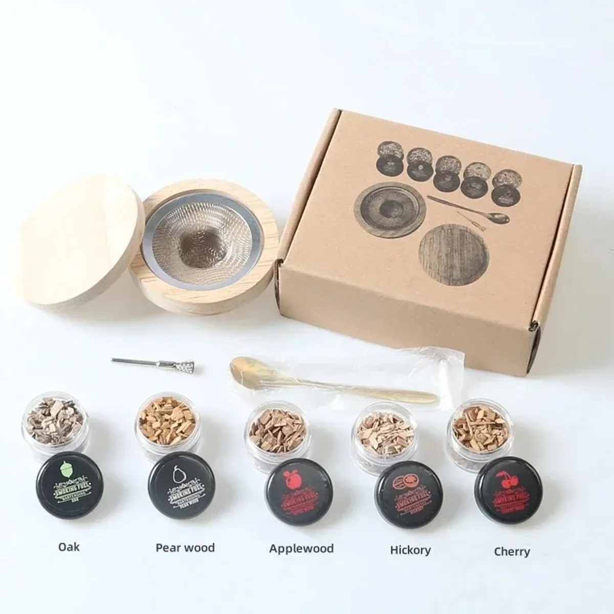 GENERICO - Kit Ahumador para Bar con 5 sabores