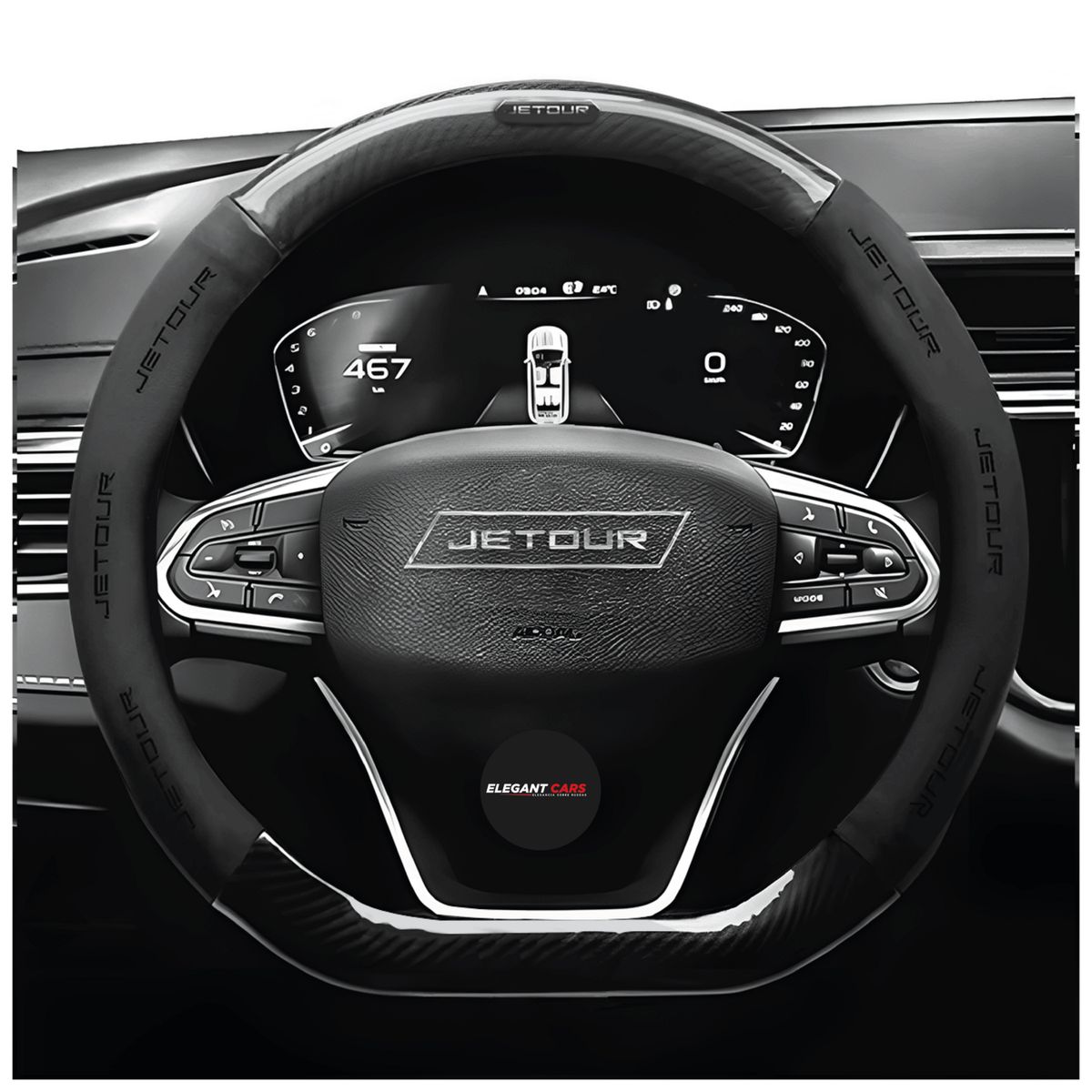 JET - Funda De Volante Premiun Diseño 5D JETOUR Fibra