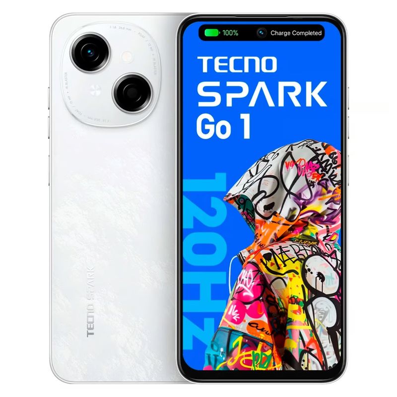TECNO MOBILE - Celular Tecno Spark Go 1 64GB ROM + 6GB (3GB+3GB EXTENDED) - Blanco