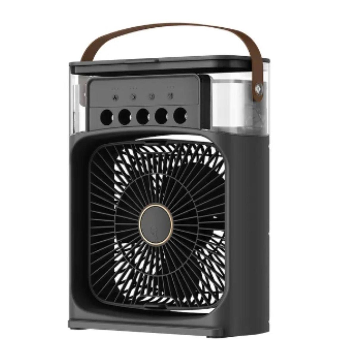 GENERICO - Ventilador de aire acondicionado pulverizador con luz LED - Negro