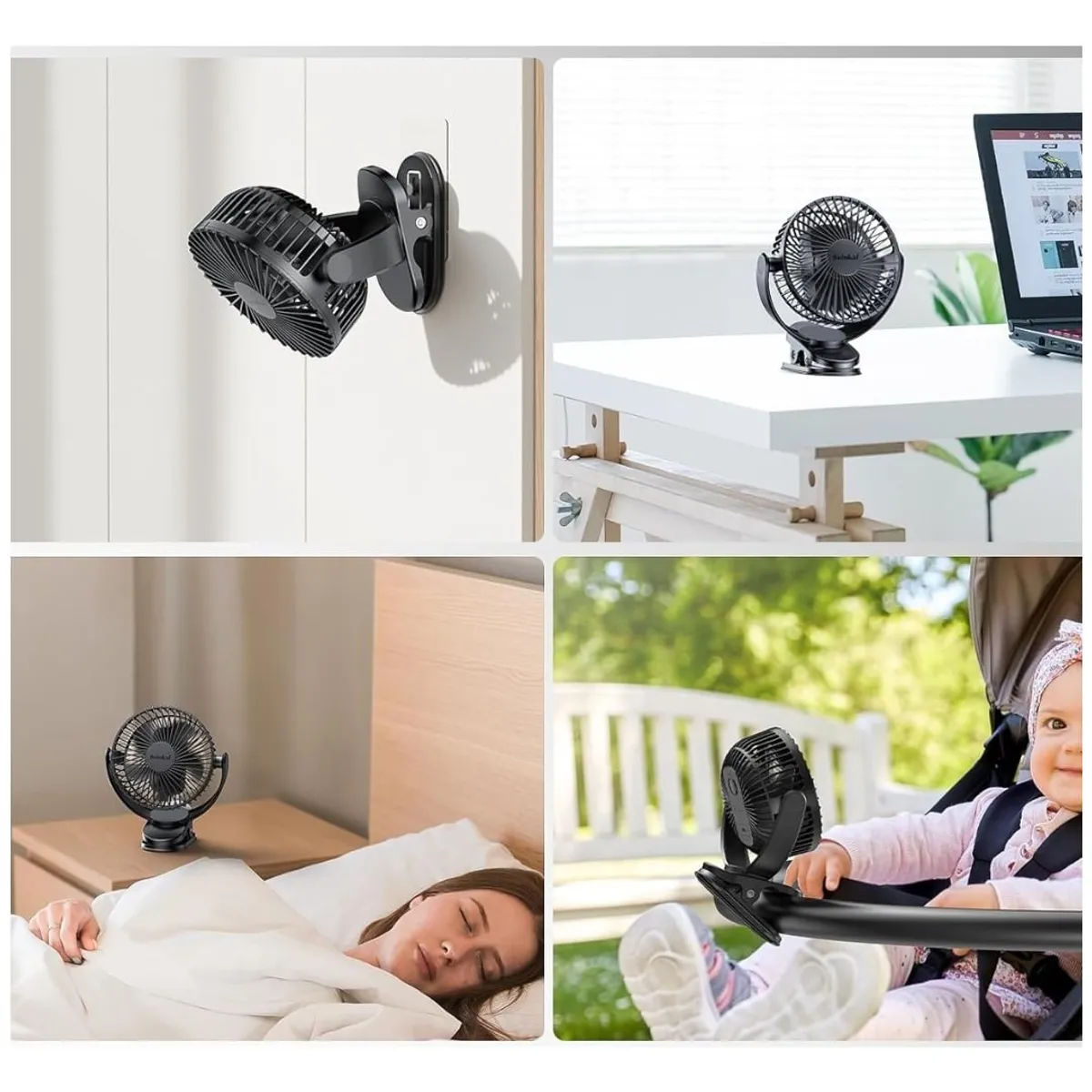 GENERICO - Mini Ventilador De Clip Recargable 360 Giratorio