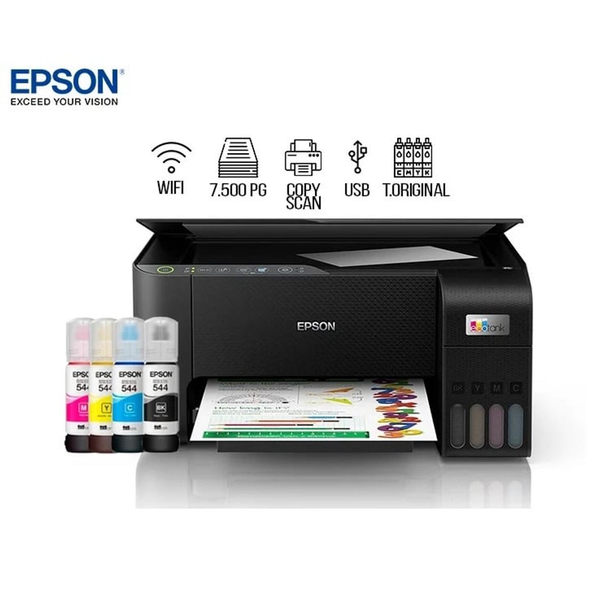 EPSON - Multifuncional Impresora Epson L3250 Wifi Tinta Continua  - Negro