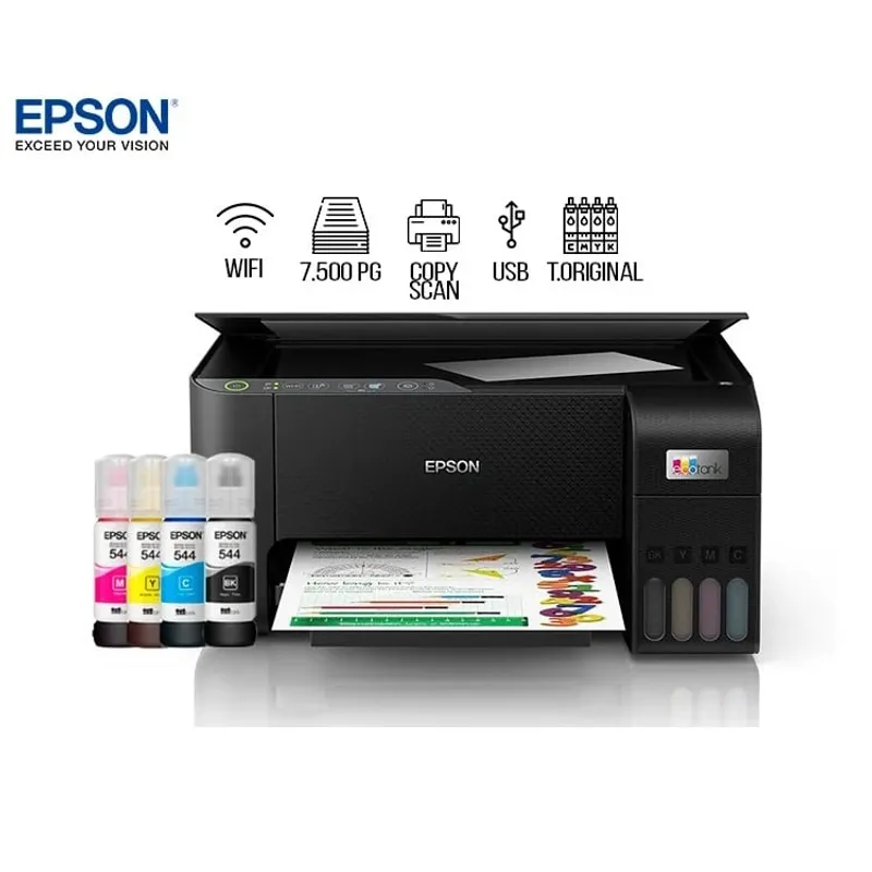 EPSON - Multifuncional Impresora Epson L3250 Wifi Tinta Continua  - Negro