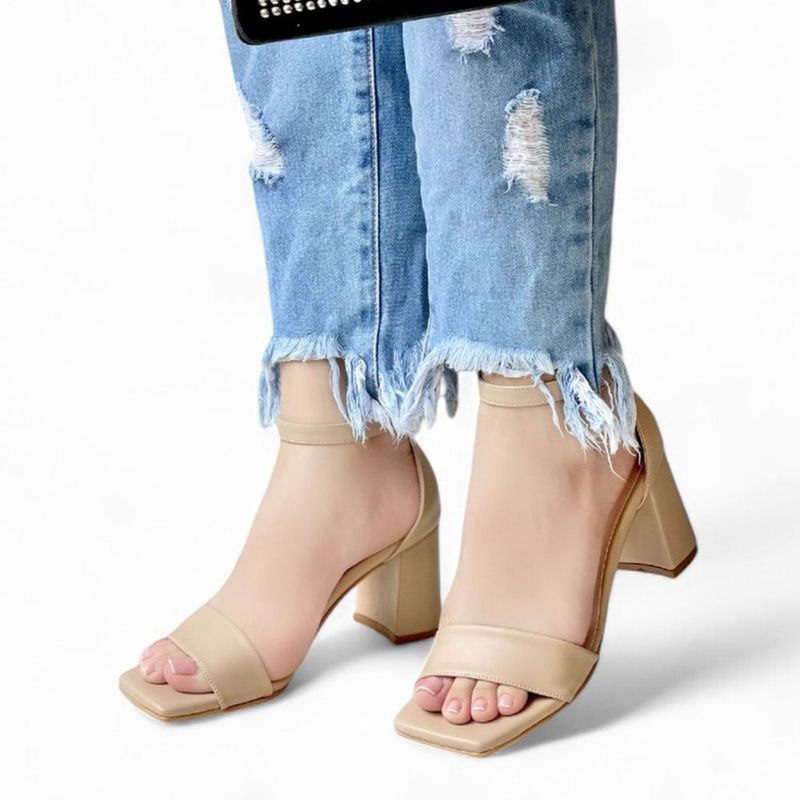 GENERICO - Taco mujer radiante alto 1022L-55 TACO 7 color beige.-