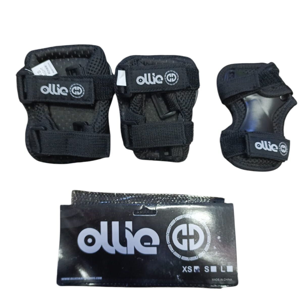 OLLIE - KIT DE PROTECCION TALLA XS NEGRO