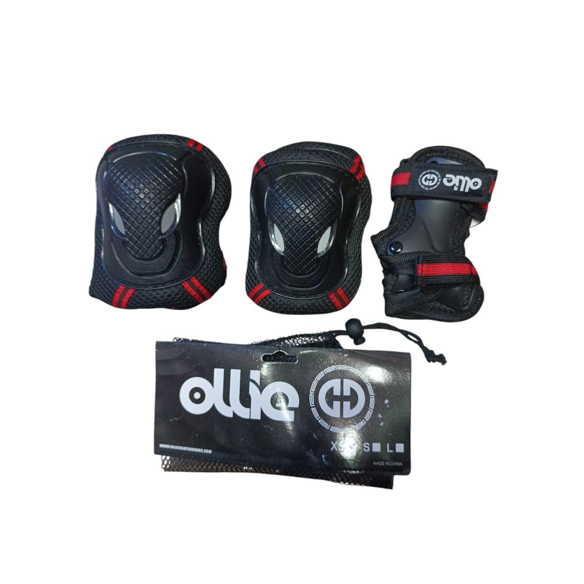 OLLIE - KIT DE PROTECCION TALLA XS ROJO