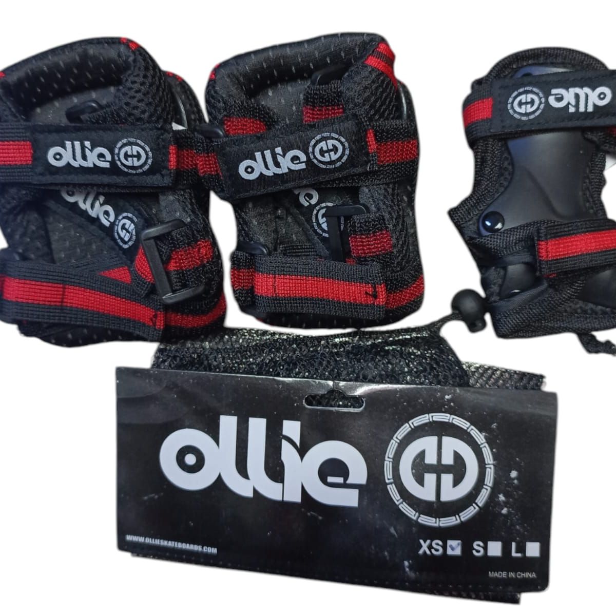 OLLIE - KIT DE PROTECCION TALLA XS ROJO