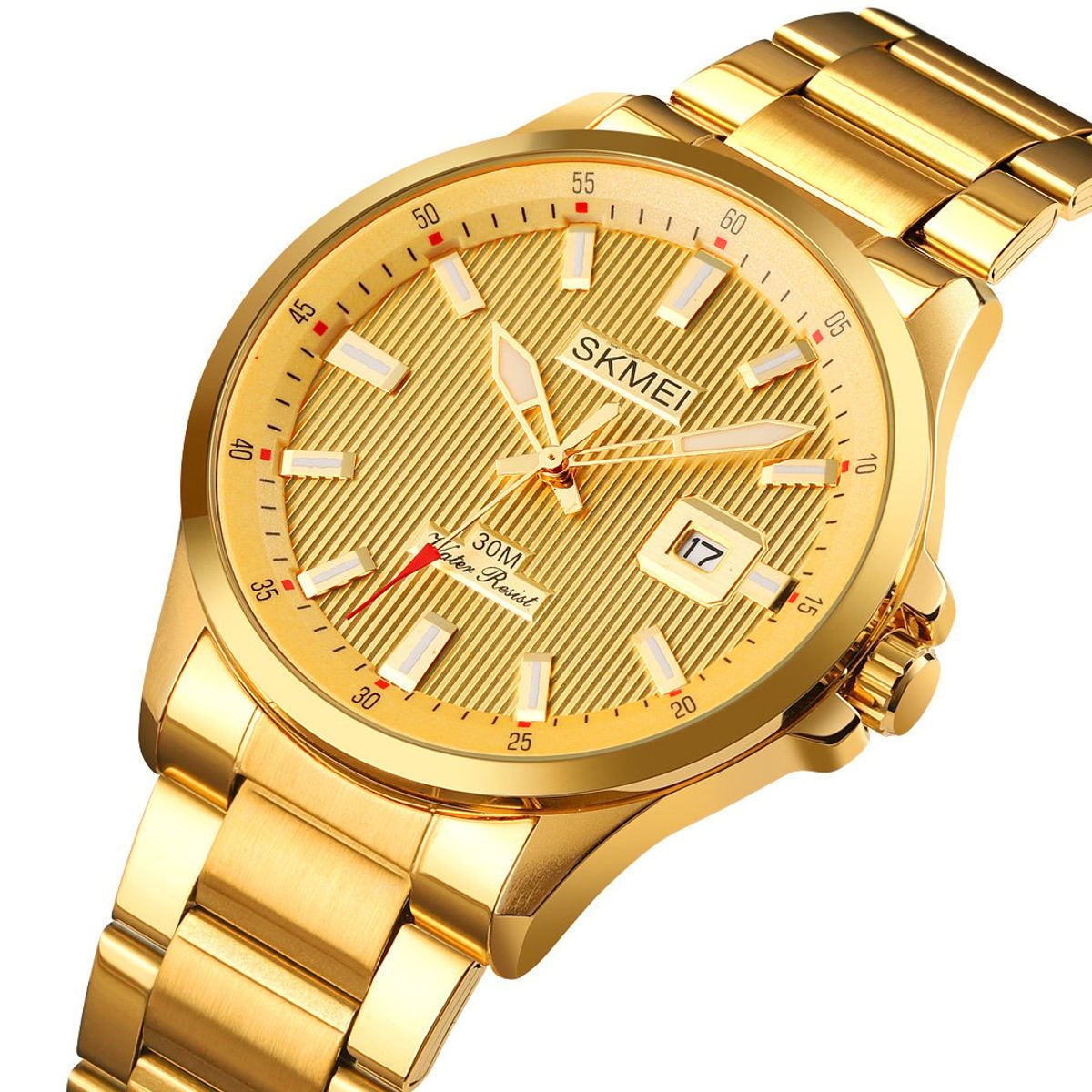 SKMEI - Reloj Skmei 1654 Dorado analógo Correa Acero