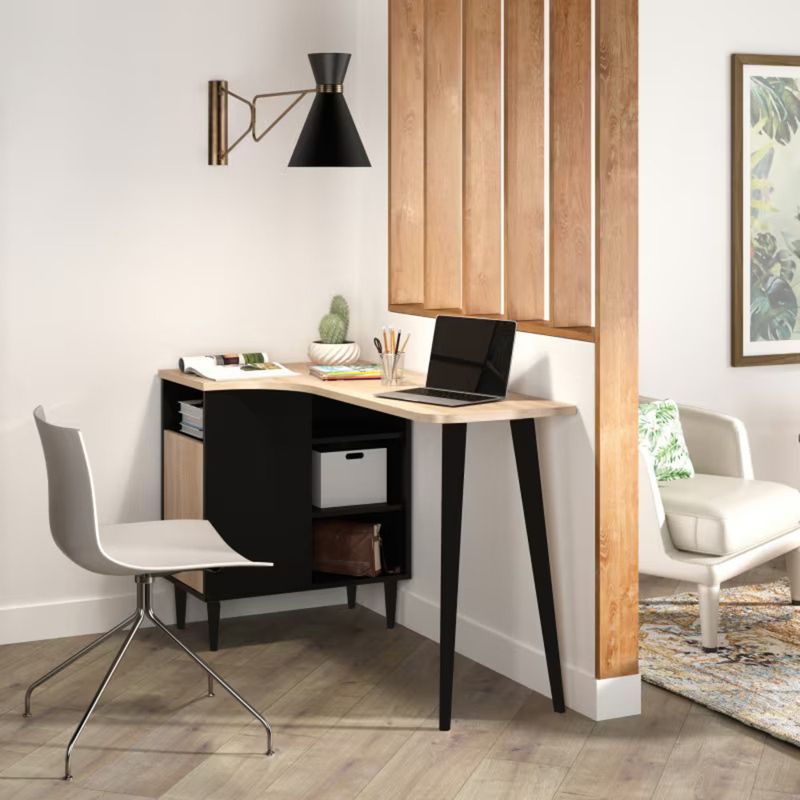 GENERICO - Escritorio Moderno Saito Negro y Marrón R&R MUEBLES