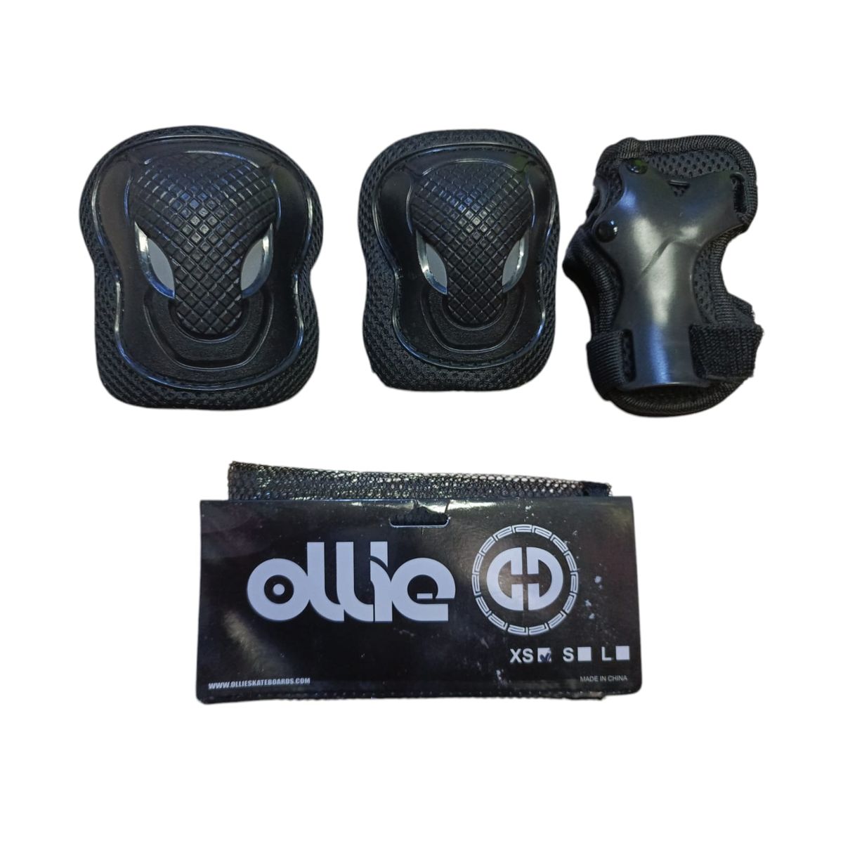 OLLIE - KIT DE PROTECCION TALLA S NEGRO