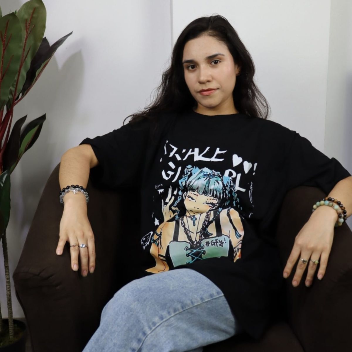 PURPLE LINE - Polo Oversize con estampado Mujer