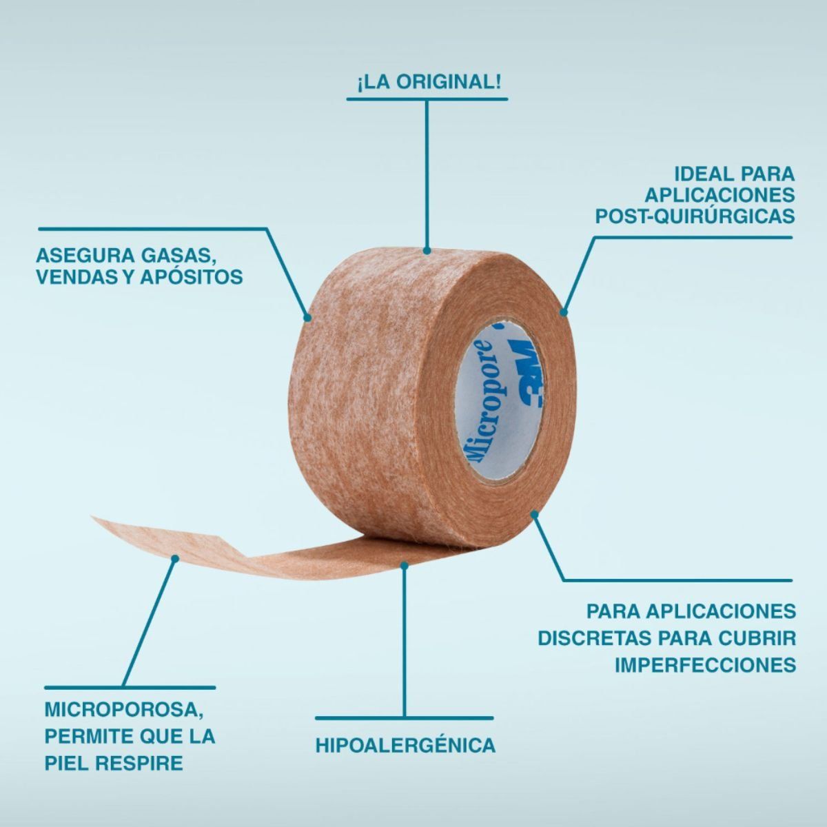 3M NEXCARE - Pack x5 Micropore Nexcare Color Piel Caja 12MM