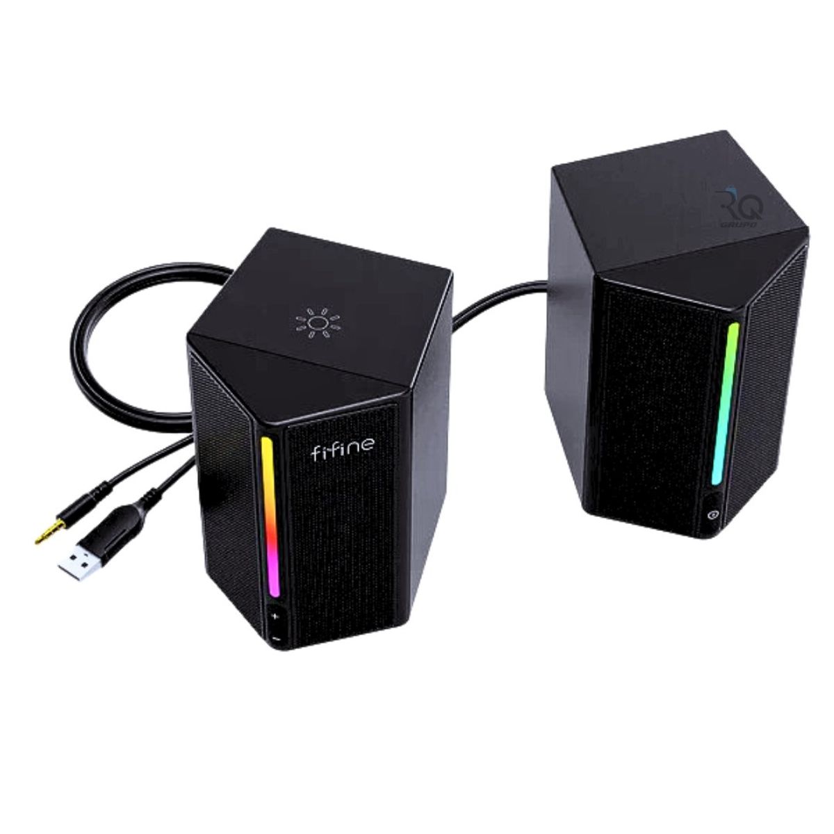 FIFINE - PARLANTE 2.0 FIFINE A20 - 3.5MM - USB - RGB - NEGRO