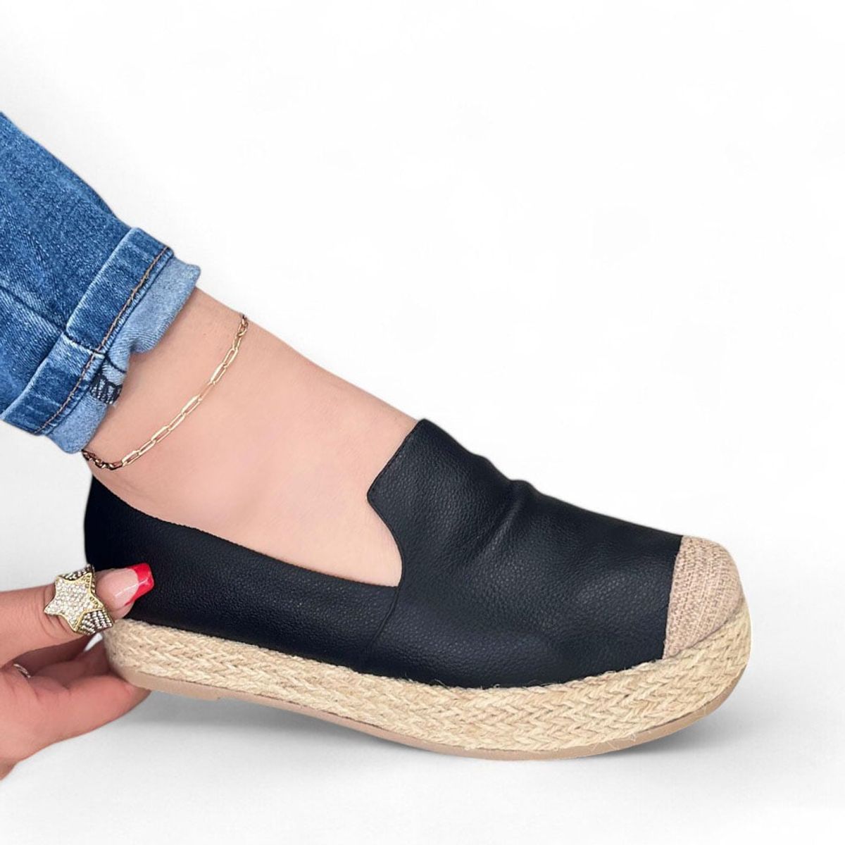 GENERICO - Mocasín Mujer Angie Planta Altura 3cm 015l-45 Color Negro