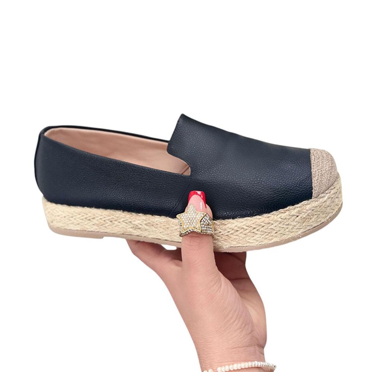 GENERICO - Mocasín Mujer Angie Planta Altura 3cm 015l-45 Color Negro