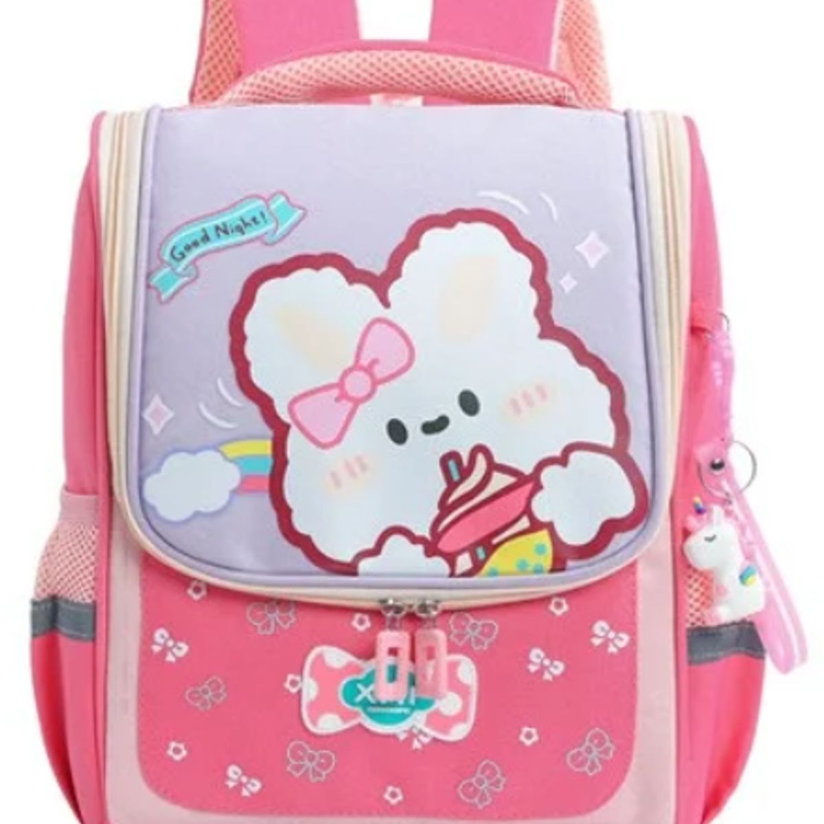 GENERICO - Mochila Conejito Escolar Kawaii con Llavero