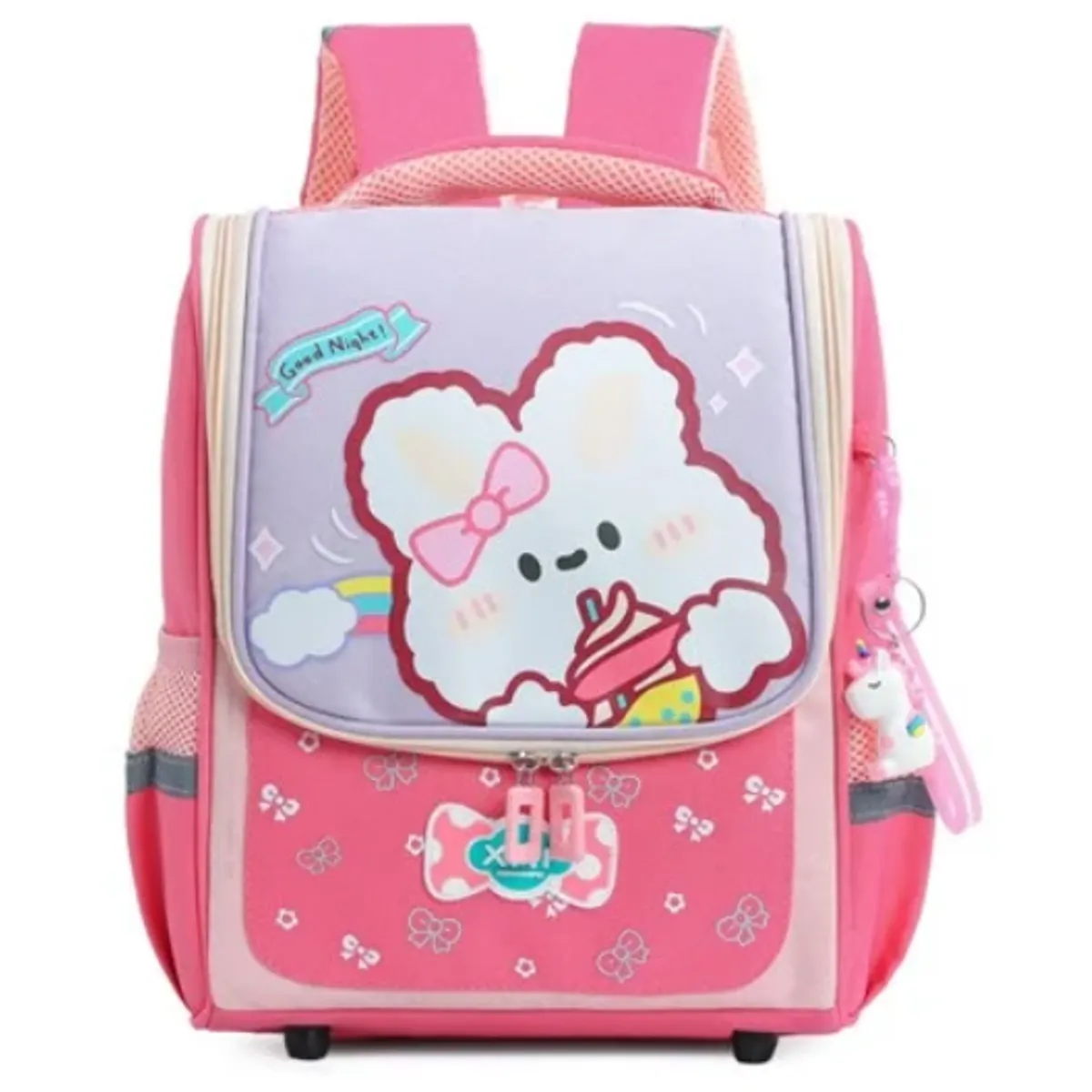 GENERICO - Mochila Conejito Escolar Kawaii con Llavero