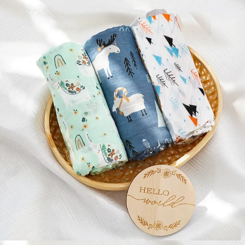 GENERICO - Manta Muselina para Bebé Algodón y Bambú Pack x  3 Unidades