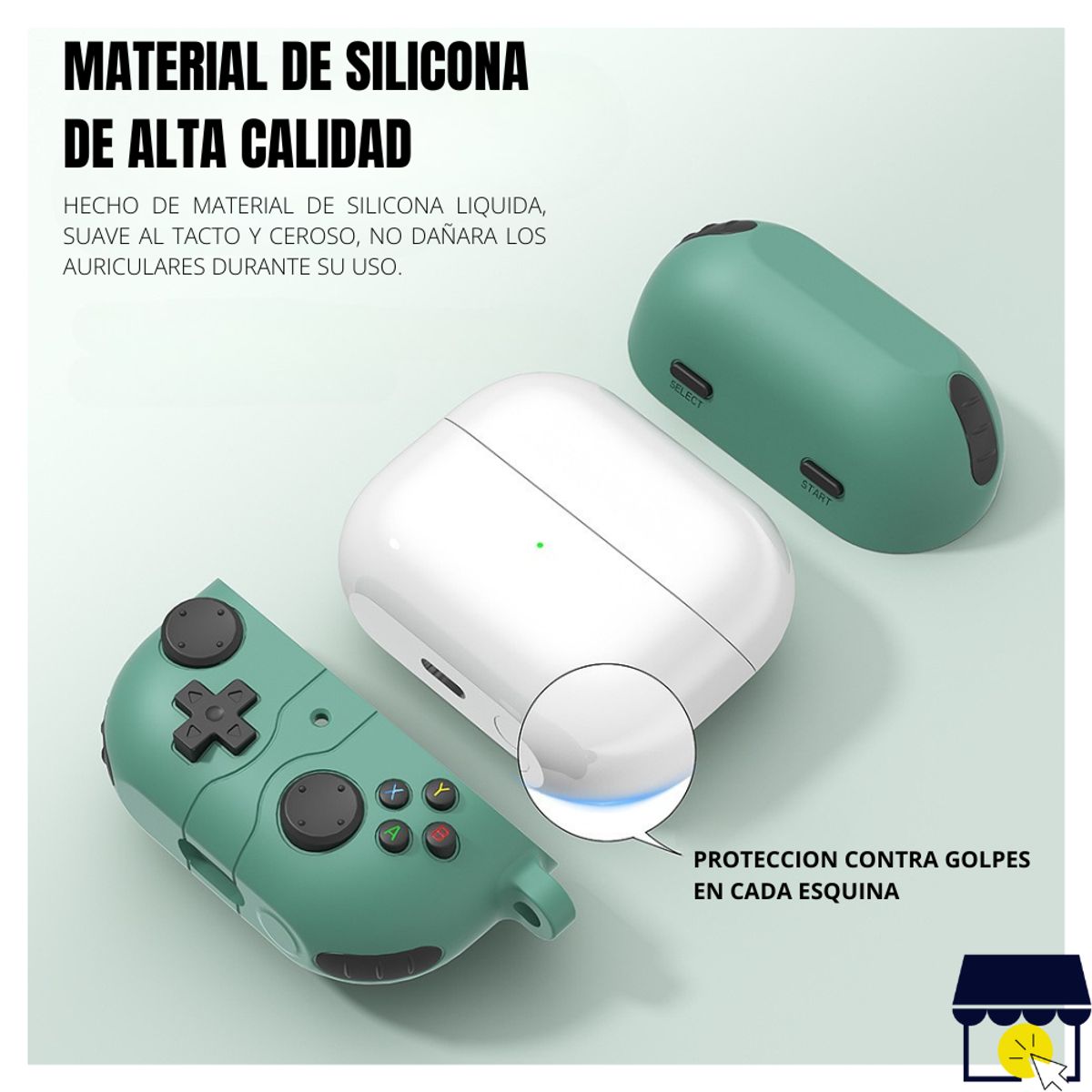 GENERICO - Case funda de silicona para Galaxy Buds 3 FE / 3 / 3 Pro - Verde
