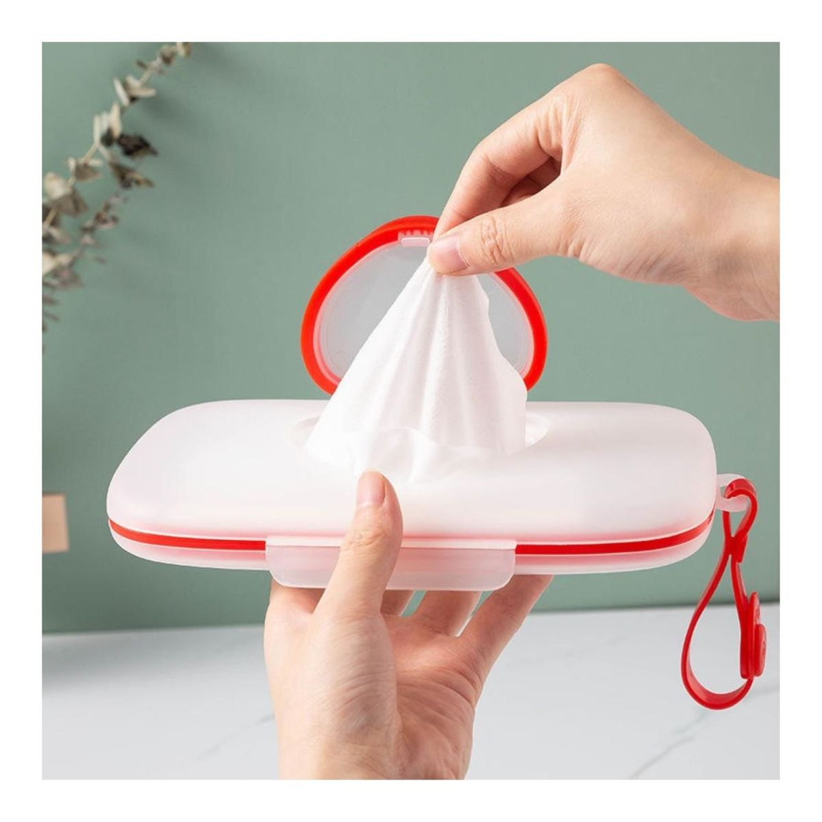 GENERICO - Porta Paños Humedos Corazon Rojo