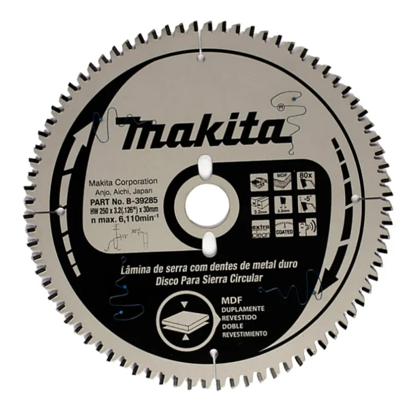 MAKITA - Disco de Sierra 10" x 30mm para Melamine 80 D Makita B-39285