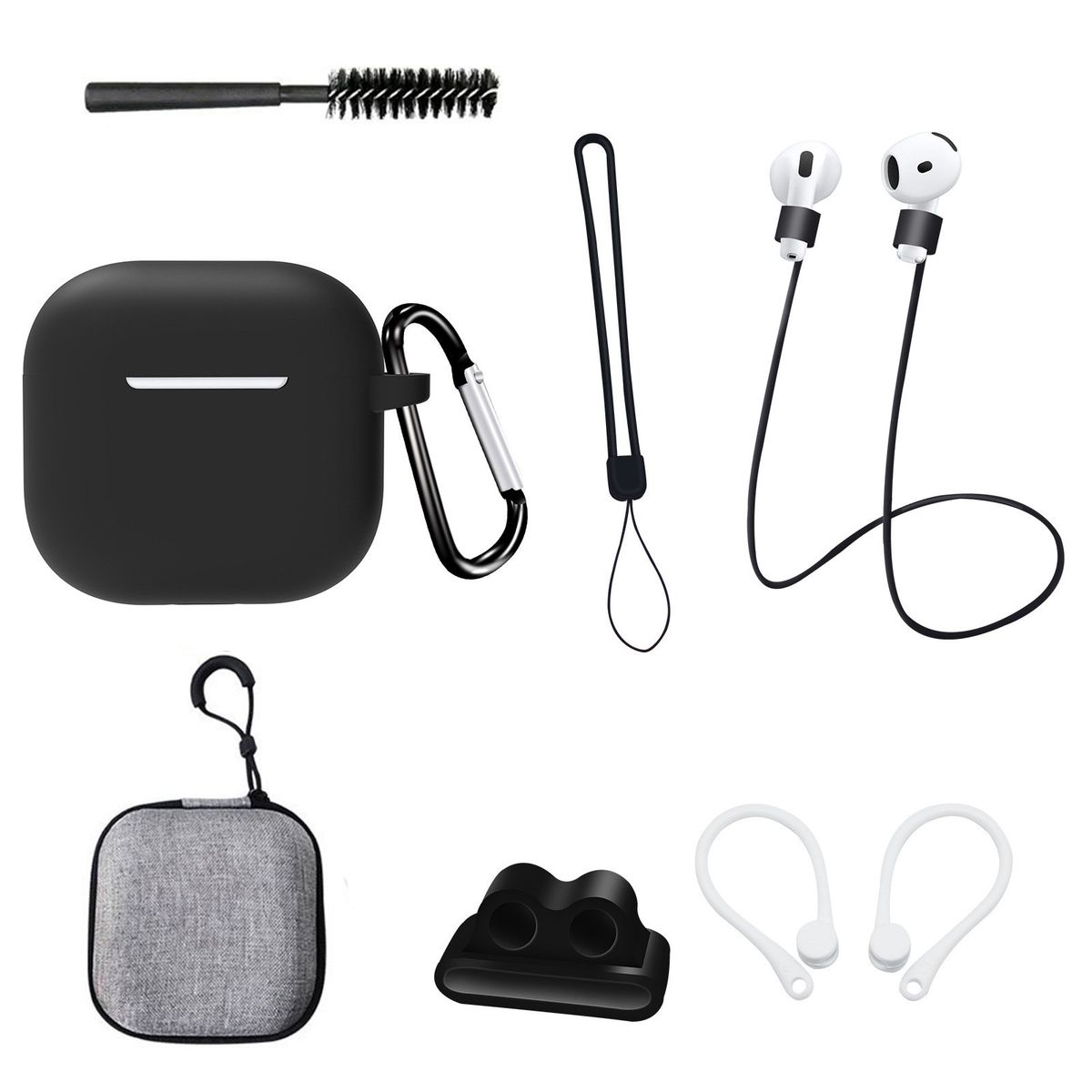 GENERICO - Case Estuche Funda Protector para Apple AirPods 4 4ta Generación 7en1