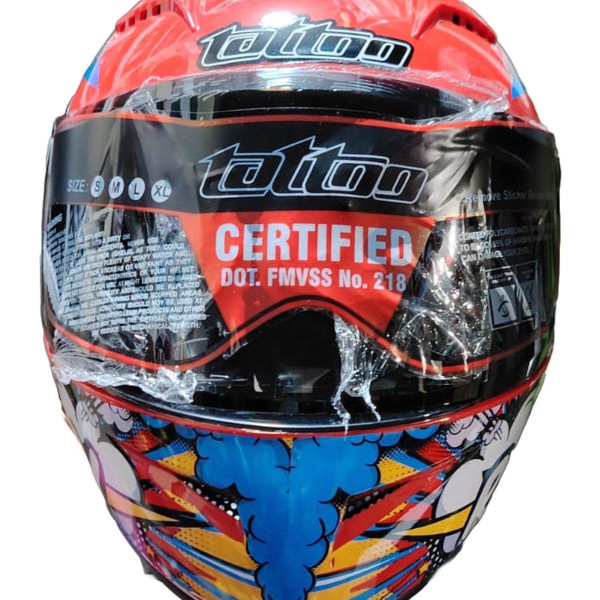 GENERICO - CASCO MOTO PARA NIÑOS CERTIFICADO TATTOO
